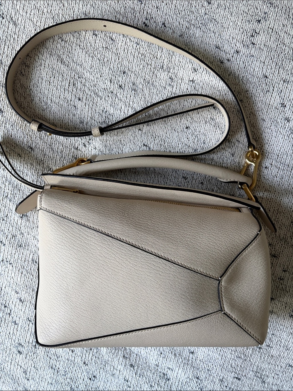 Loewe • Small Puzzle Edge Bag in Beige Goatskin